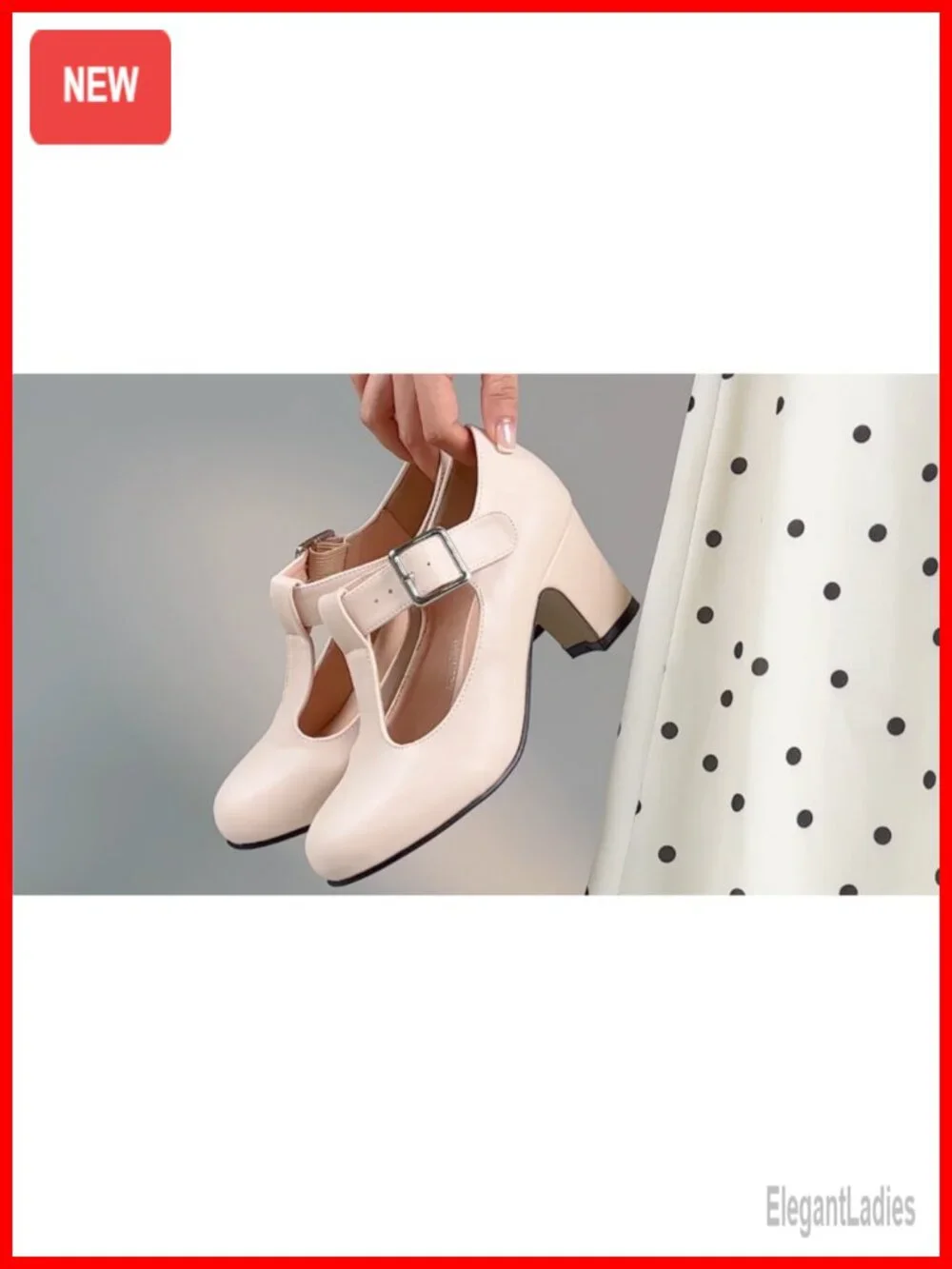 T-Strap Mary Jane Pumps with Block Chunky Heels - Women's Closed Toe Ankle